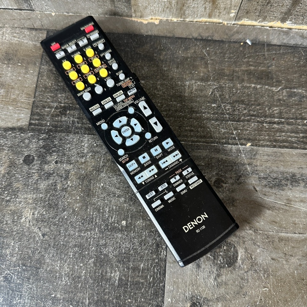 DENON RC-1120 OEM AV RECEIVER REMOTE CONTROL TESTED WORKING AVR-1610 AVR-590